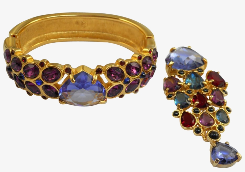Swarovski Bracelet & Brooch Set, transparent png #6885209