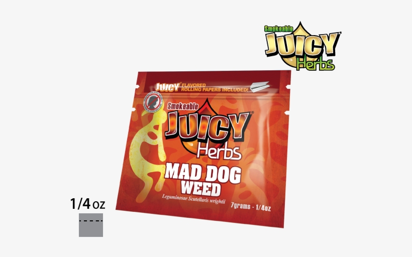 Juicy Herbs Herbal Smokable Blends 1/4oz Pouch Mad, transparent png #6886148
