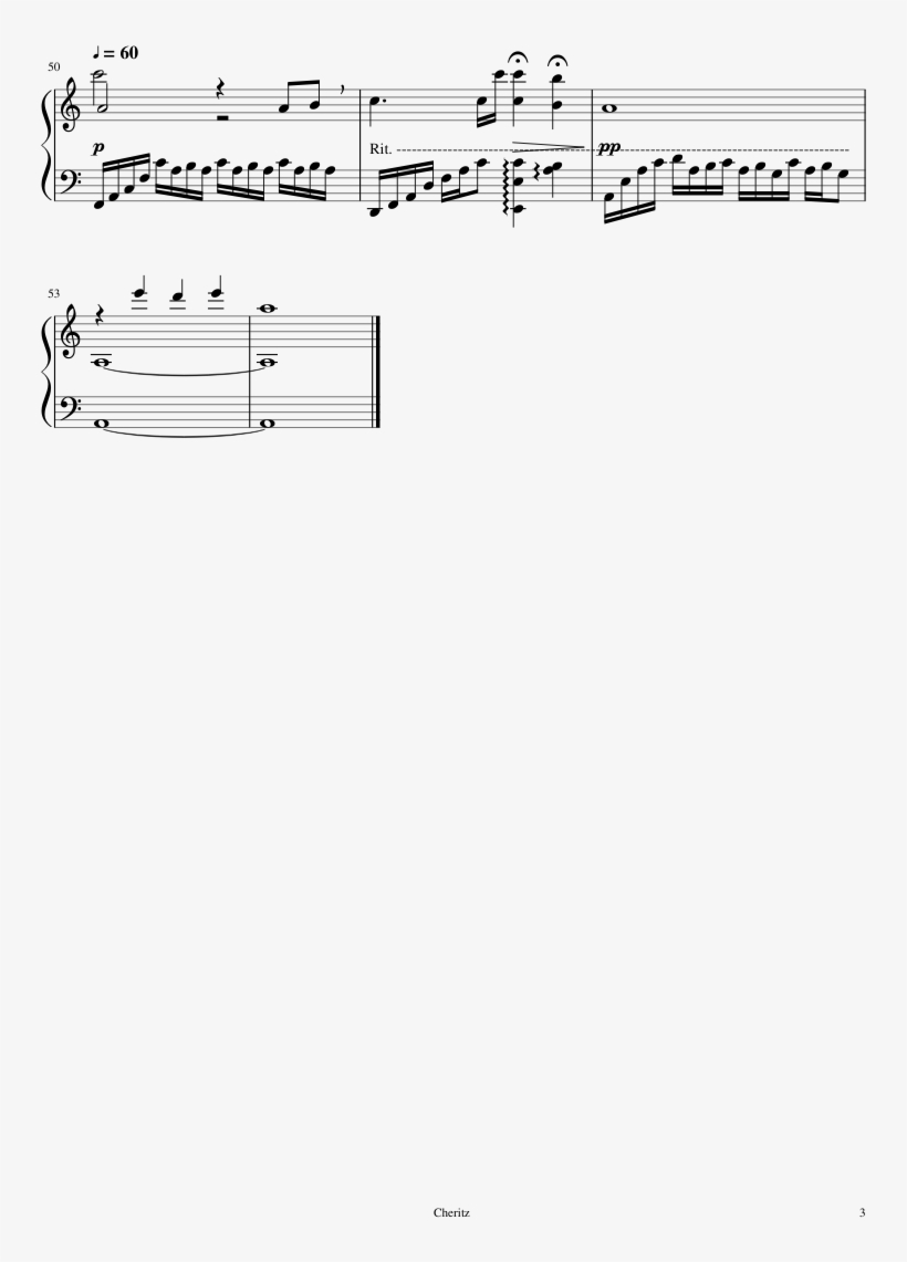 My Half Is Unknown Sheet Music Composed By Flaming, transparent png #6891222
