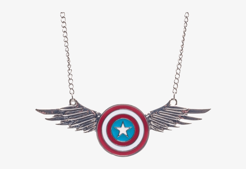 Winged Captain America Shield Necklace, transparent png #6892799