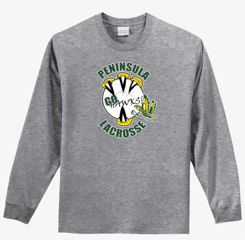 Peninsula Lacrosse 100% Cotton Long Sleeve T-shirt, transparent png #6892927