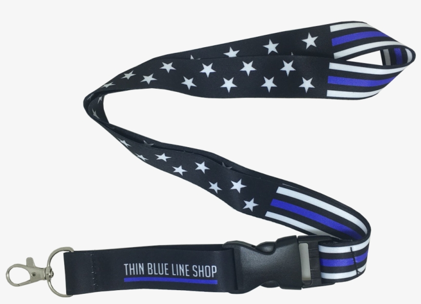 Thin Blue Line Stars And Stripes Lanyard, transparent png #6893408