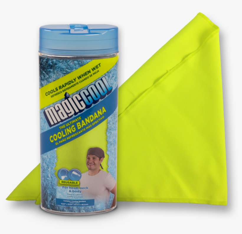 Magic Cool Hi Vis Yellow Cooling Bandana, transparent png #6895748
