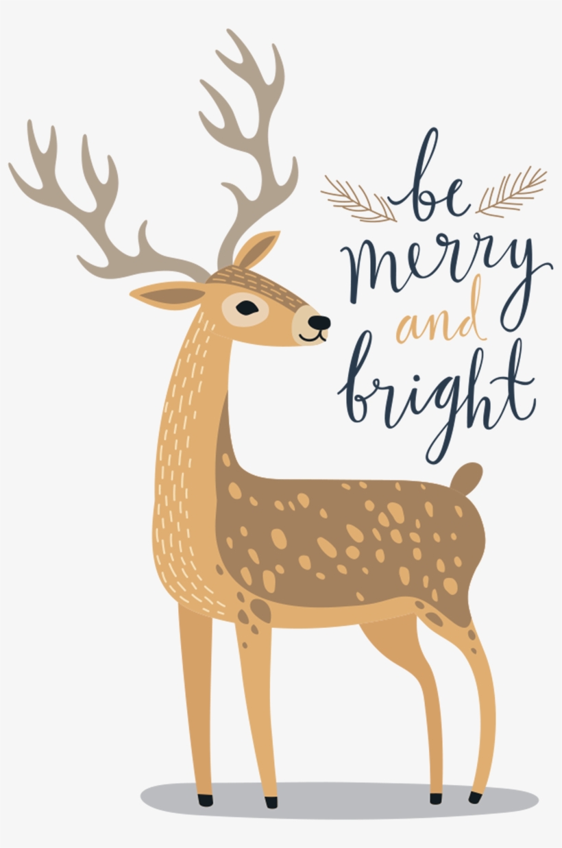 Be Merry And Bright Deer Transfer, transparent png #6896971