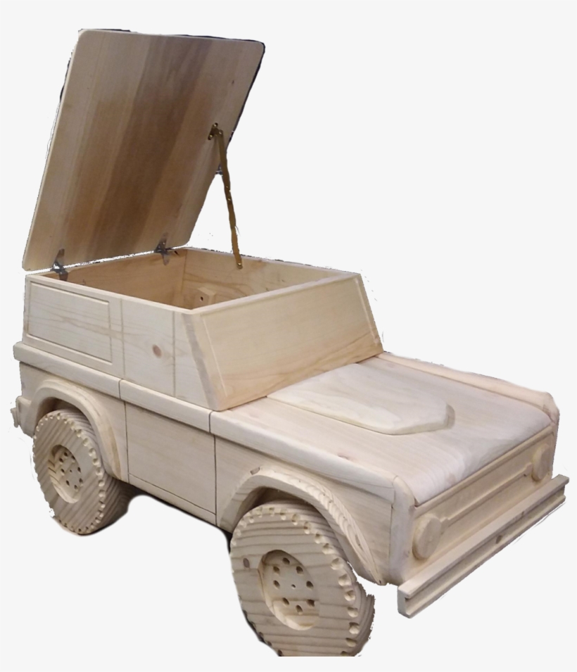 Custom Carved Wooden Bronco Toy Box / Personalized, transparent png #6897927