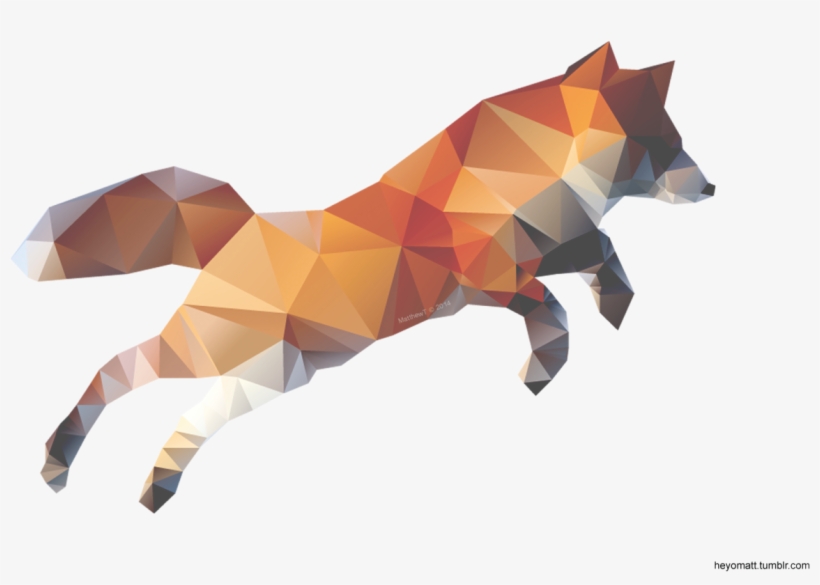 Here's A Transparent Geometric Leaping Fox I Made, transparent png #6899893