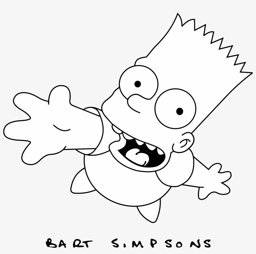 Bart Simpson Logo Black And White - Bart Simpson Black & White, transparent png #690764