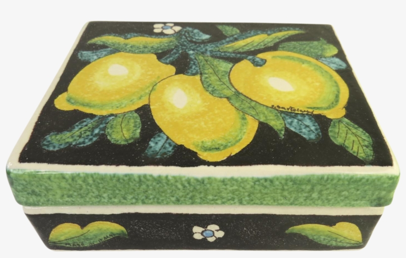 Vintage Italian Made In Italy Signed Hand Painted Box - Fruit Painted On Boxes, transparent png #690903