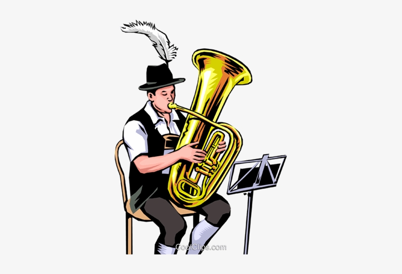 German Tuba Player Royalty Free Vector Clip Art Illustration - Tuba Player Png, transparent png #691231