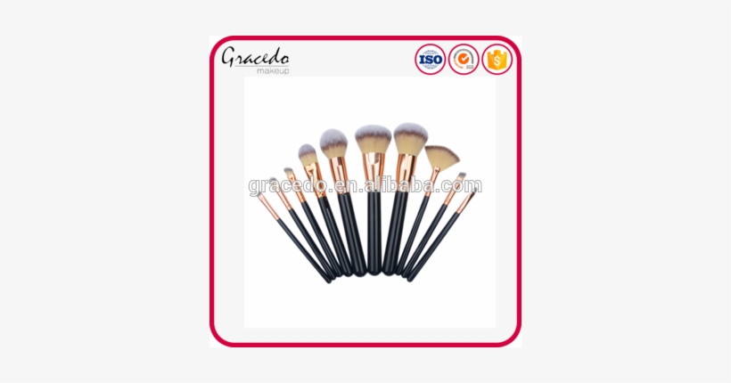 2018 Synthetic Rose Gold Ferrule Black Handle Makeup - Makeup Brush, transparent png #691893