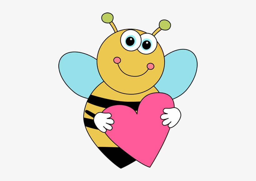 Love Cute Bee Clipart - Cartoon Valentines Day, transparent png #692649