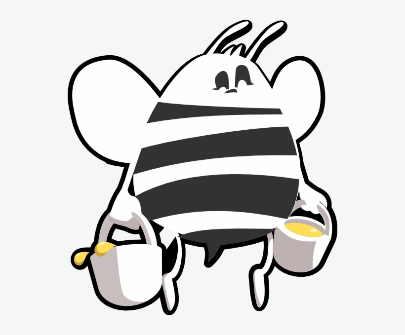 Bee Clipart Black And White - Honey Bee Black And White Vector Png, transparent png #692809