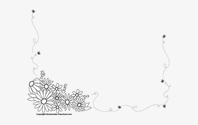 Click To Save Image - Black And White Flower Borders Png, transparent png #692835