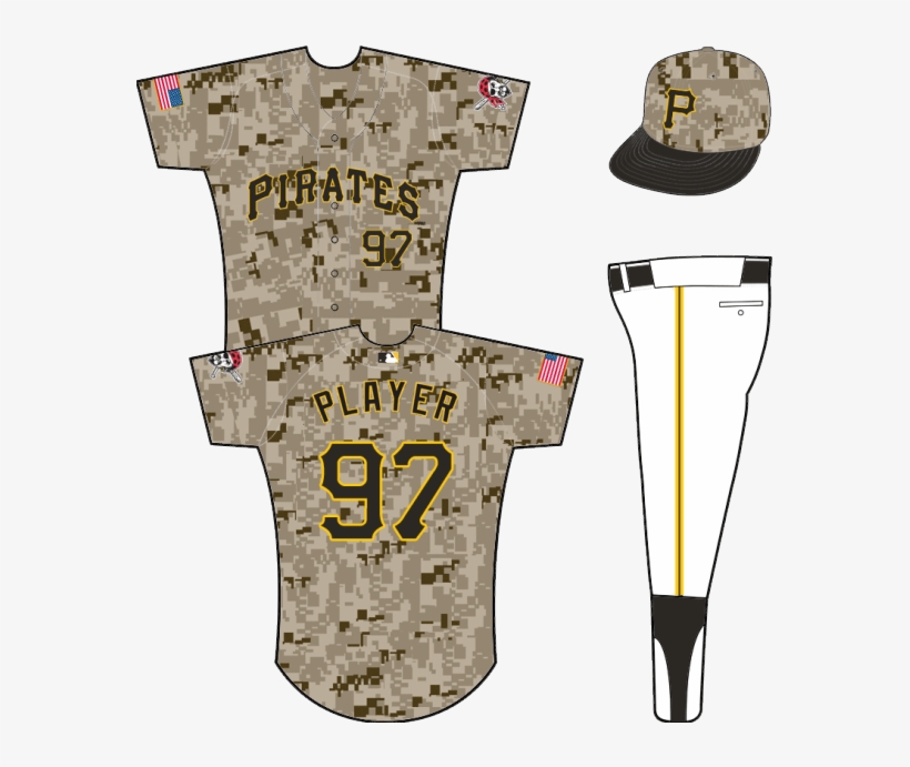 Pirates Camo Uniform - Piratas De Pittsburgh Uniforms, transparent png #693405