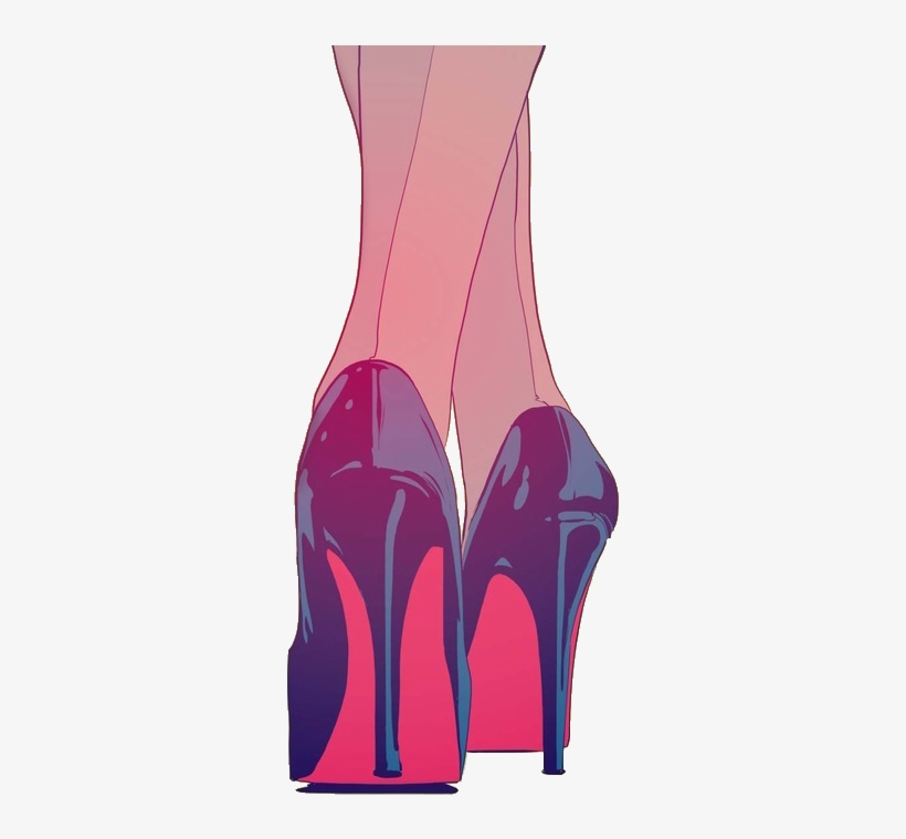 Drawing Art Girl Tumblr Fashion Heels Shoes Cartoon - Heels Drawing, transparent png #693531