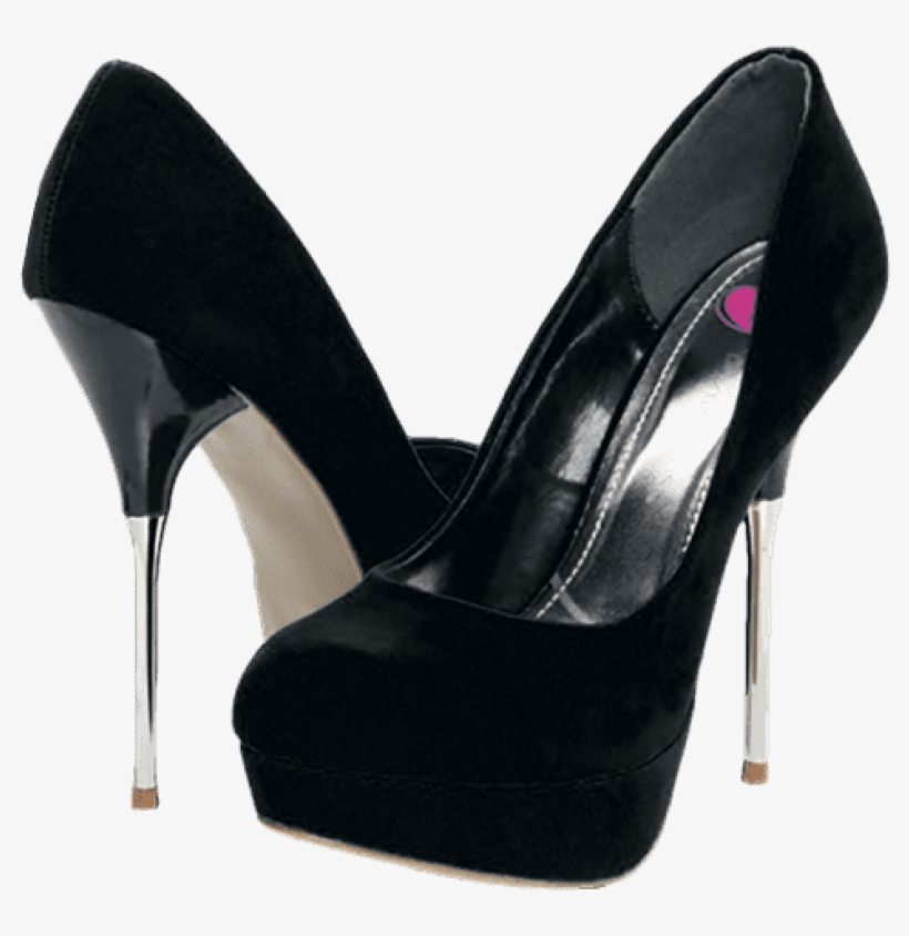 Black Plush Heels Png Clipart - Black High Heel Png, transparent png #693710