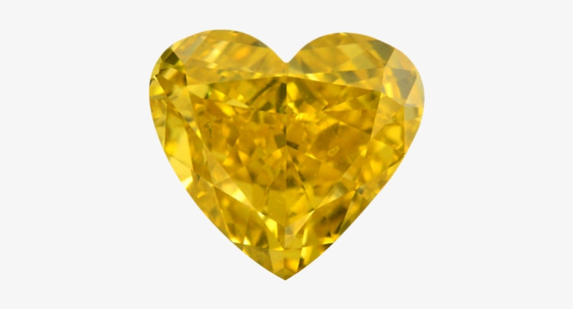 Fancy Deep Orangy Yellow - Yellow Diamond Heart Shape Gia Cert 0.73 Ct, transparent png #693870