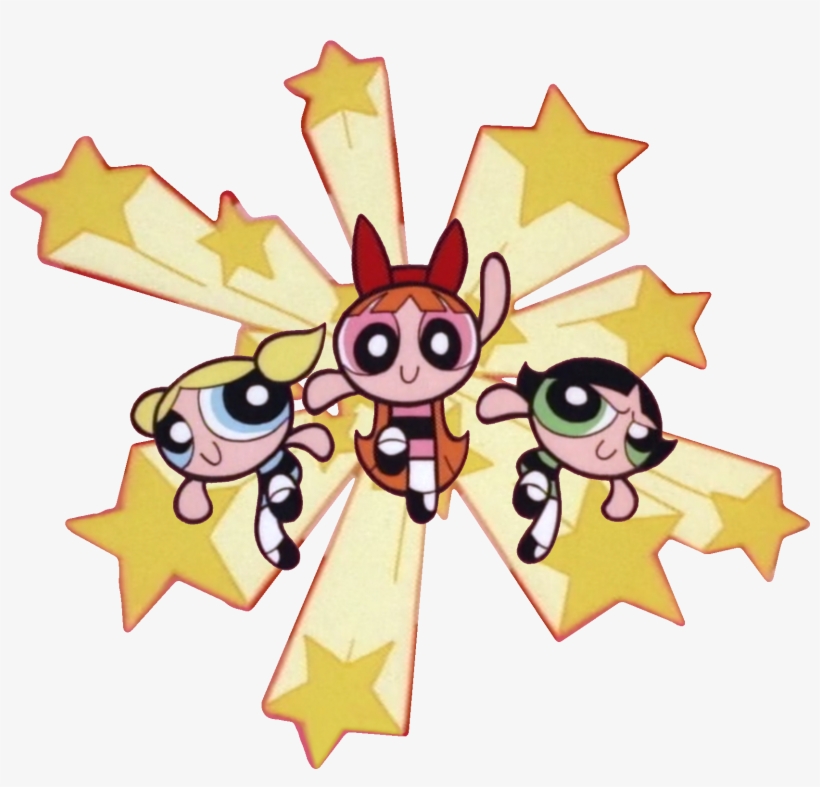 Ppg In Front Of Stars - Powerpuff Girls Stars, transparent png #694258