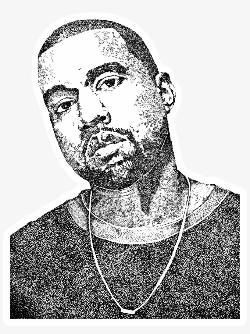 Kanye West Inspired Portrait Created With Unipin Fineliners - Sketch, transparent png #695263