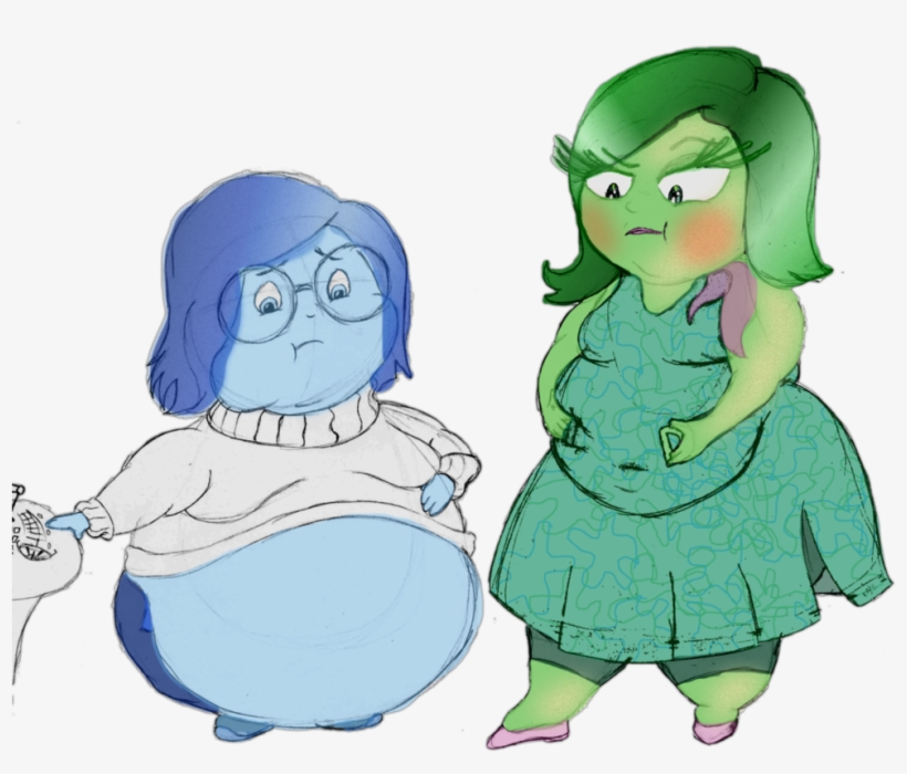 And Disgust From Pixar S By Bigbellys - Inside Out Sadness And Disgust, transparent png #696264