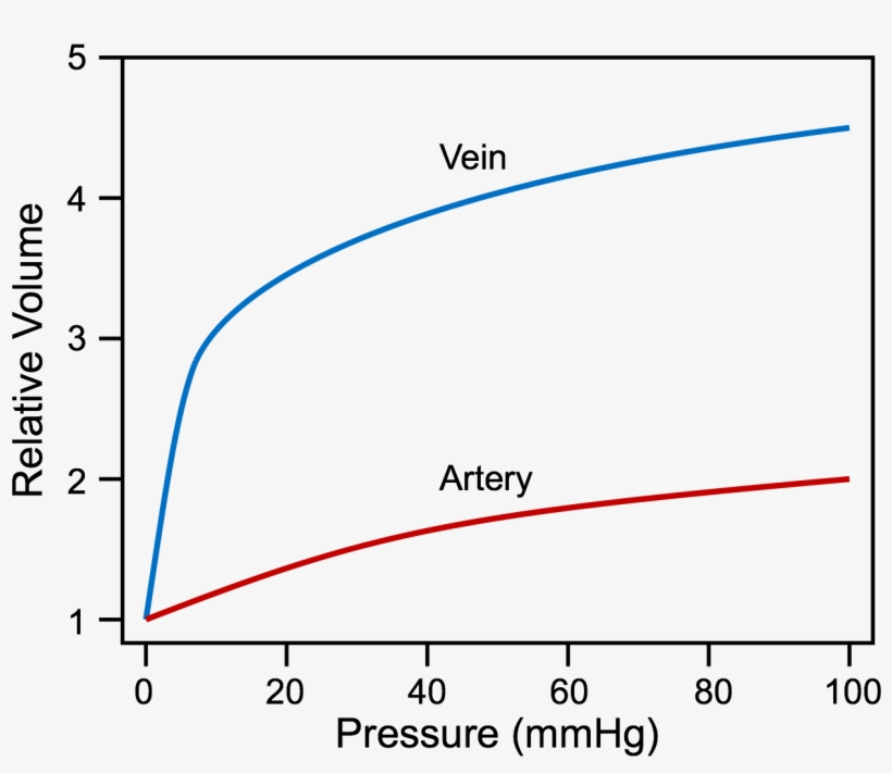 The Volume-pressure Relationship For An Artery And - Diagram, transparent png #696626
