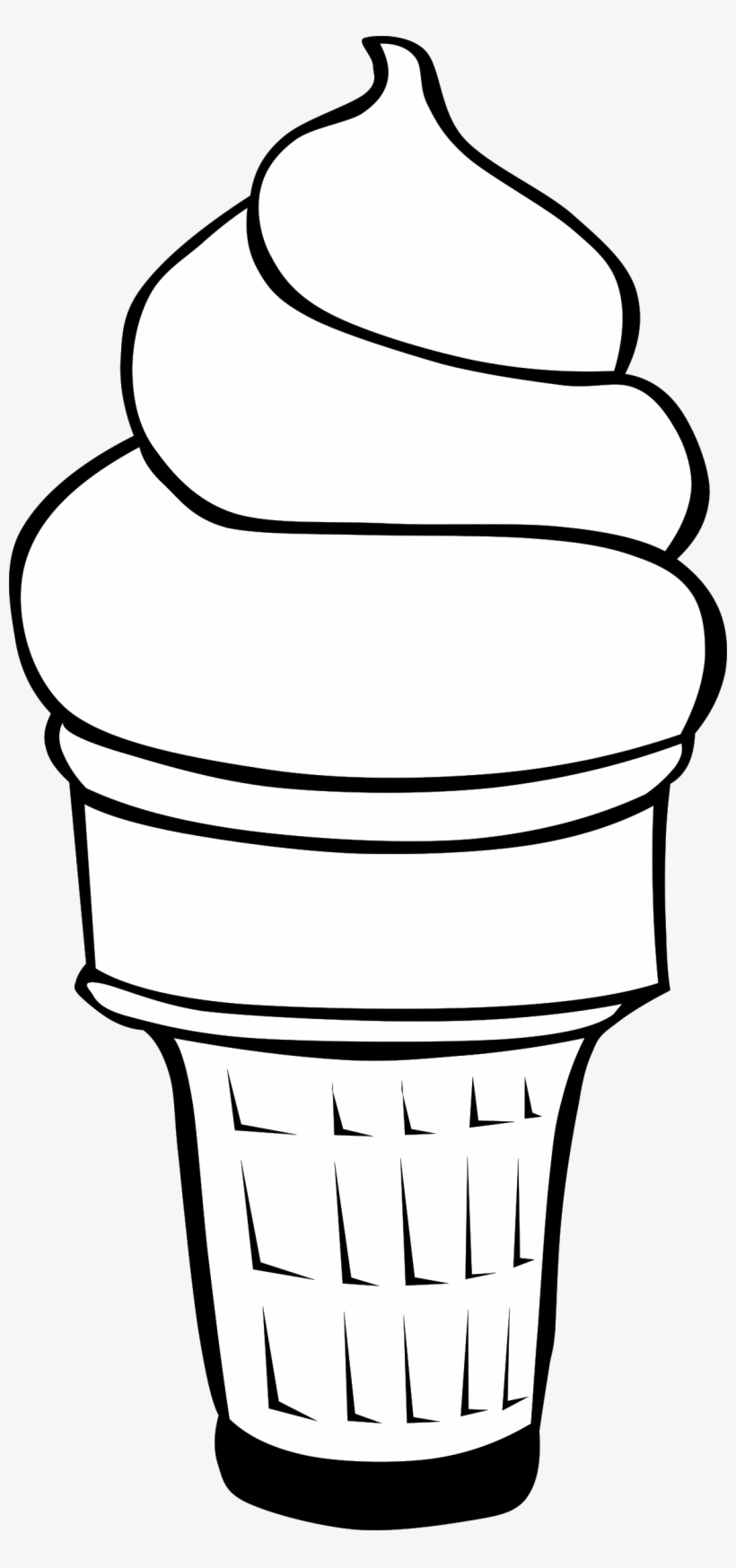 Ice Clipart Line - Cute Black And White Ice Cream Cones Clipart, transparent png #697410