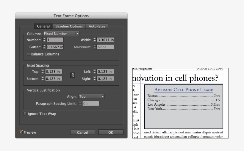 Setting A Text Inset - Indesign Cc Text Box, transparent png #698234