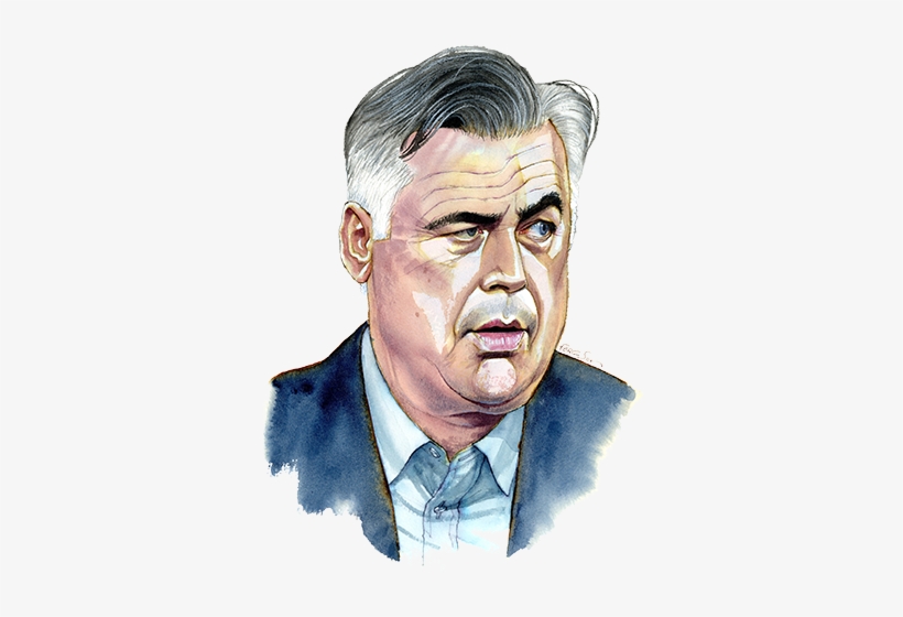 Illustration By James Ferguson Of Carlo Ancelotti - Caricatura Carlo Ancelotti, transparent png #698405