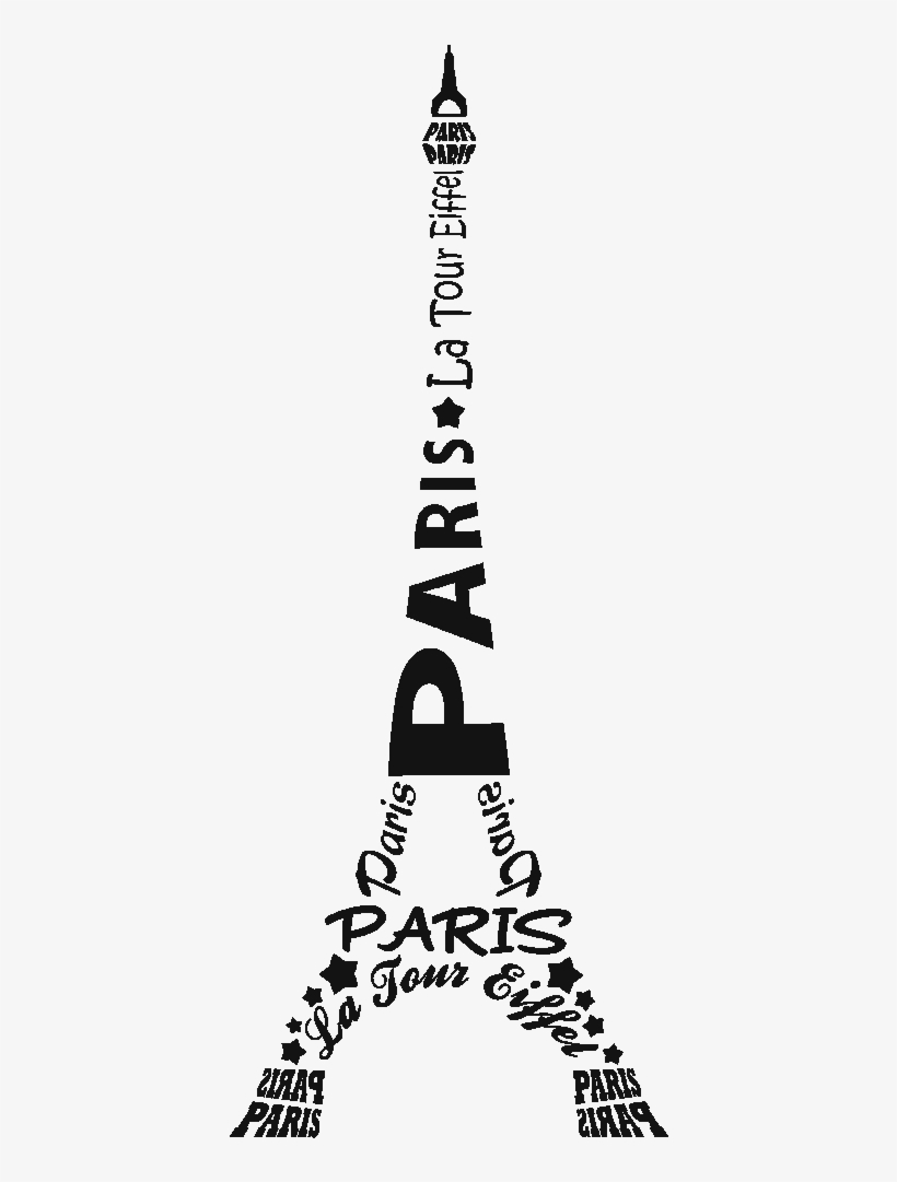 Enter Image Description Here - Eiffel Tower Word Art, transparent png #698992