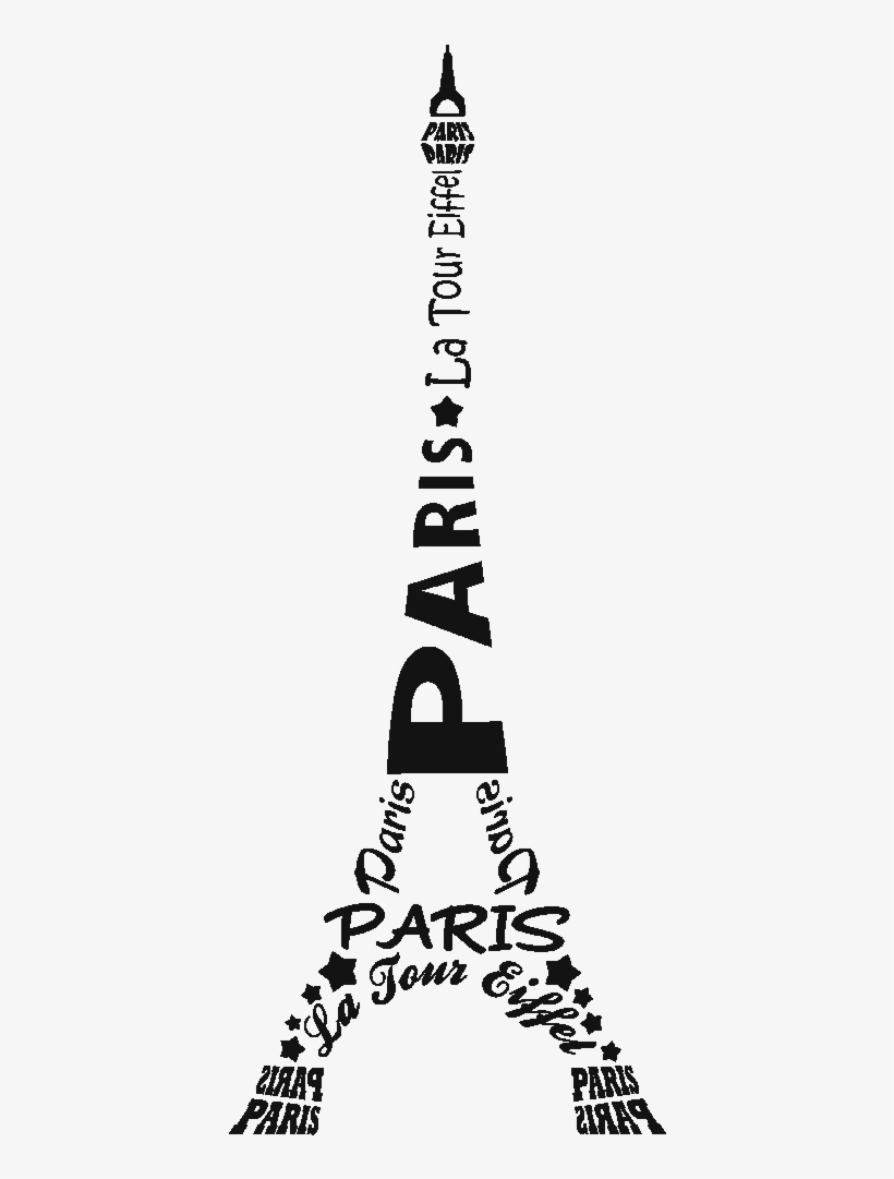 Enter Image Description Here - Eiffel Tower Word Art, transparent png #698992