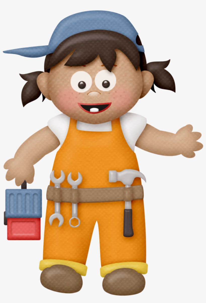 Girls Clipart Construction Worker - Imagenes De Fomy De Un Señor Electricista, transparent png #699544