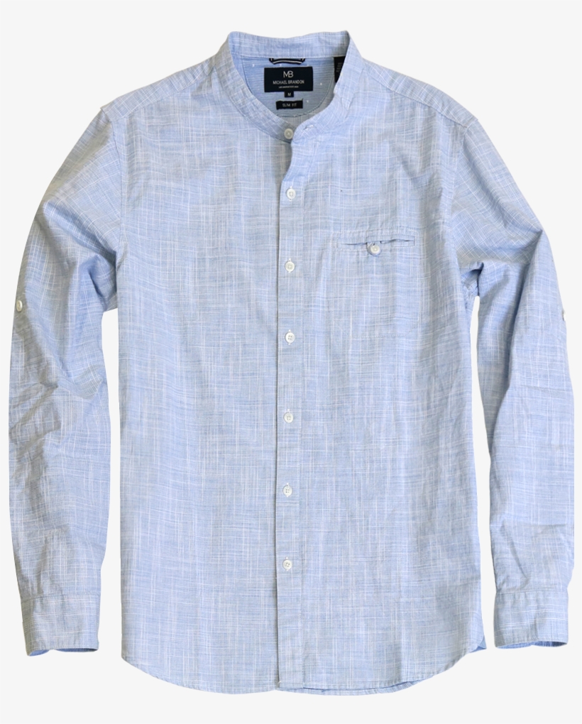 Collarless Crosshatch Shirt Collarless Crosshatch Shirt, transparent png #6900180
