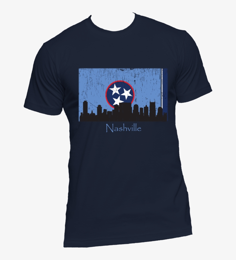 Nashville Skyline Blue Men's Short Sleeve T-shirt, transparent png #6903454
