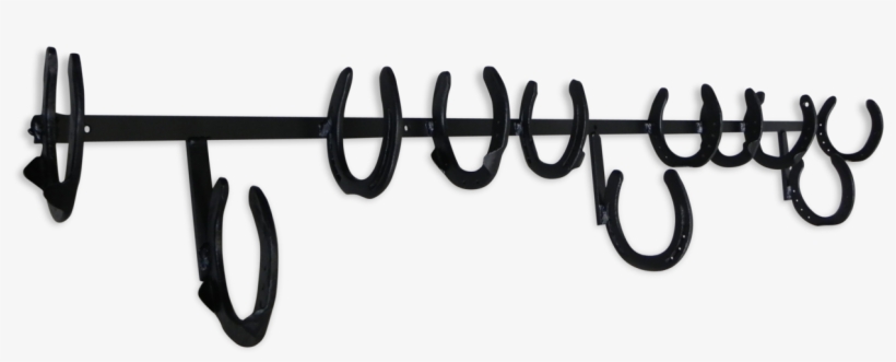 Vintage Wall Coat Rack Made Of Horseshoes 150 Cm Long, transparent png #6905786