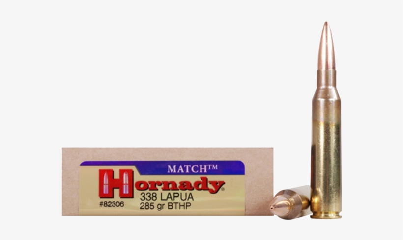 Hornady Match 338 Lapua Magnum 285 Gr Bthp, transparent png #6908777