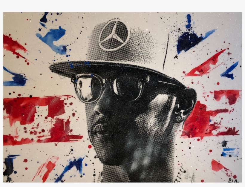 Lewis Hamilton Union Jack Diamond Dust Screen Print, transparent png #6909542
