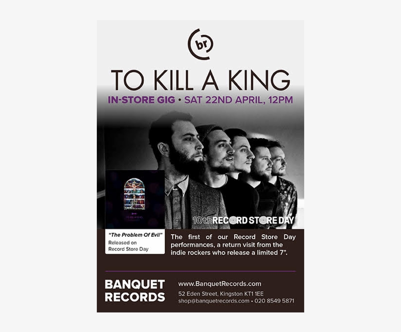 To Kill A King Saturday 22nd April At Banquet Records,, transparent png #6914597
