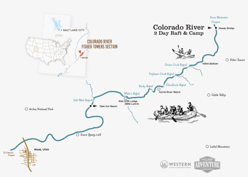 Colorado River Raft And Camp Map, transparent png #6914926