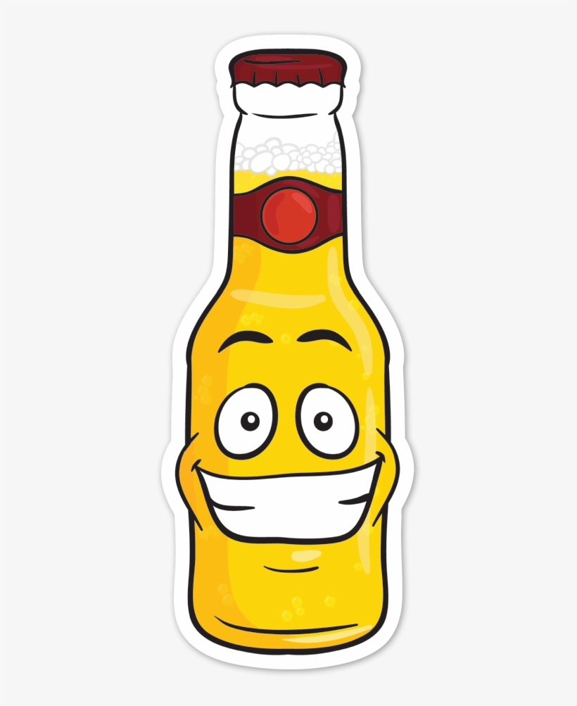 Grinning Beer Bottle Emoji Vector Toons Png Beer Bottle, transparent png #6916994