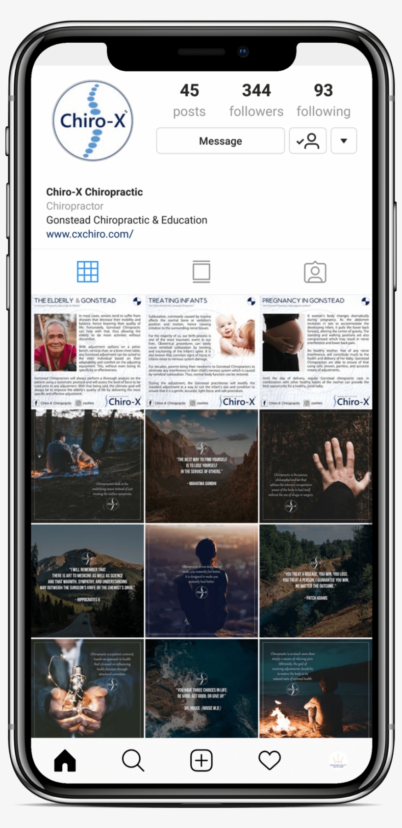 Chiro-x Chiropractic - Instagram Mockup, transparent png #6917685