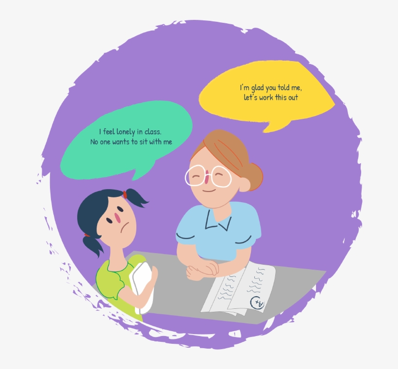 Girl Telling Teacher She Feels Lonely, transparent png #6919996