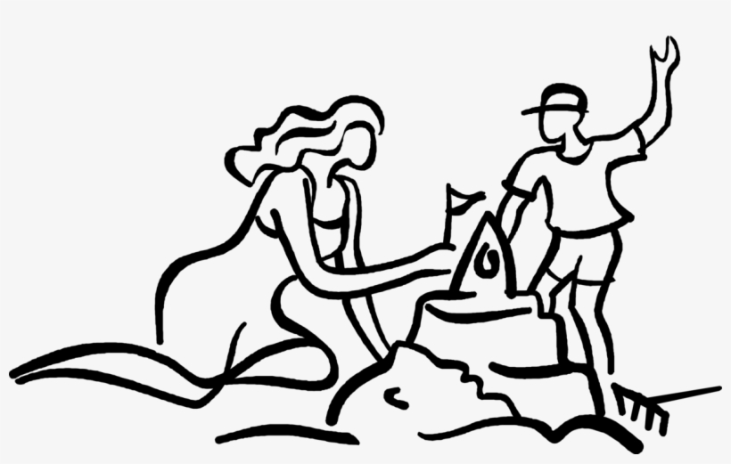 Vector Illustration Of Mother And Child Construct Sand, transparent png #6924747