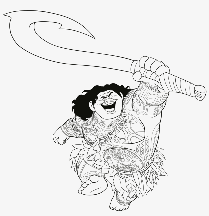 Maui Weapon Coloring Page Magical Fish Hook, transparent png #6929219