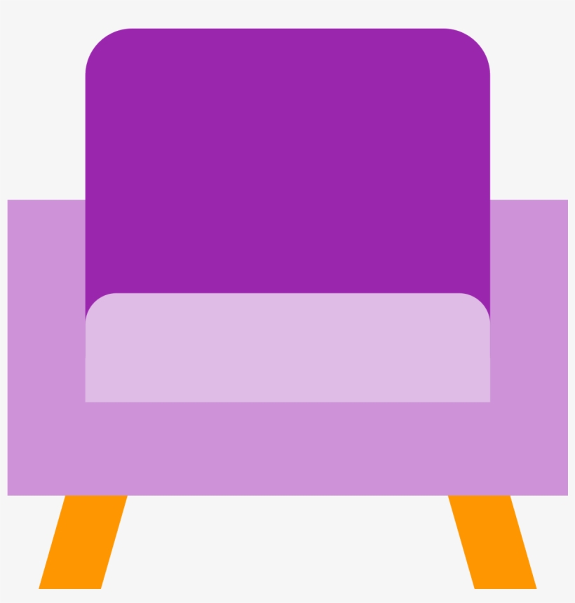 The Icon Shows An Armchair That Has Two Wooden Pegs, transparent png #6930579