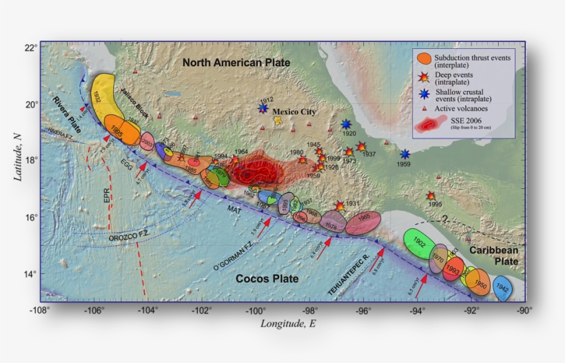 Rupture Areas Of The Most Recent Subduction Thrust, transparent png #6930655