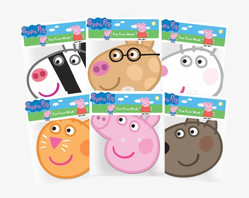 Peppa Pig & Friends Party Masks 6-pack, transparent png #6930659