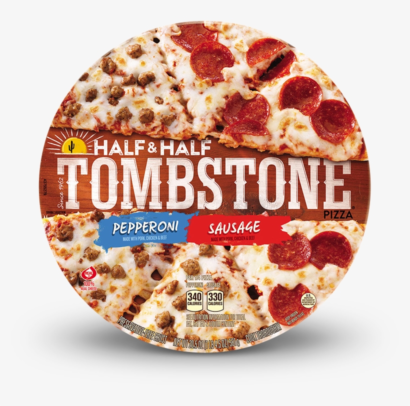 Tombstone Half & Half Pepperoni And Sausage Pizza, transparent png #6933538