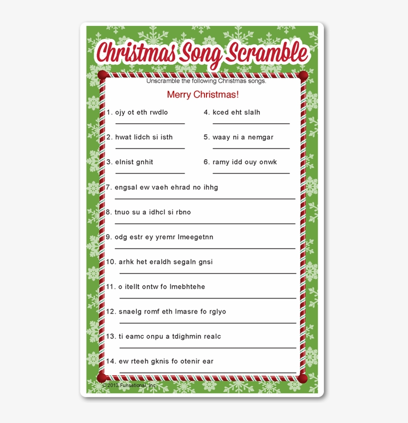 Christmas Song Scramble, transparent png #6935257