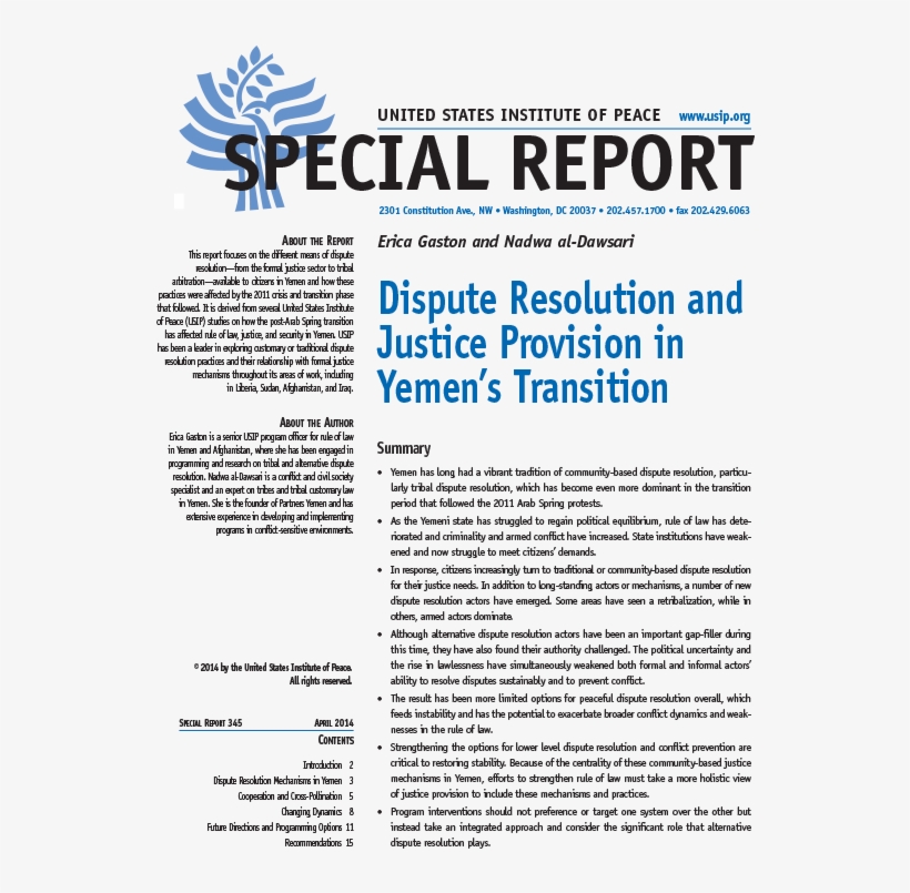 Dispute Resolution And Justice Provision In Yemen's, transparent png #6937096