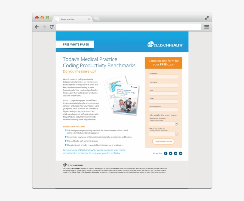 White Paper Landing Page, transparent png #6940855